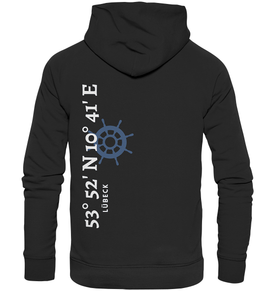 Lübeck Koordinaten - Organic Basic Hoodie - MEERcoordinates