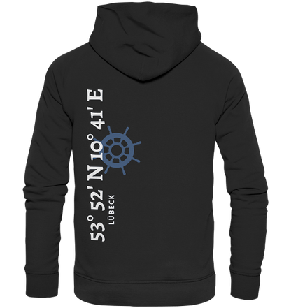 Lübeck Koordinaten - Organic Basic Hoodie - MEERcoordinates