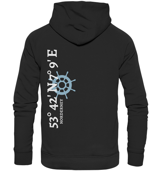 Norderney Hoodie mit Koordinaten - Organic Hoodie
