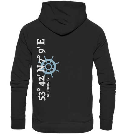 Norderney Hoodie mit Koordinaten - Organic Hoodie
