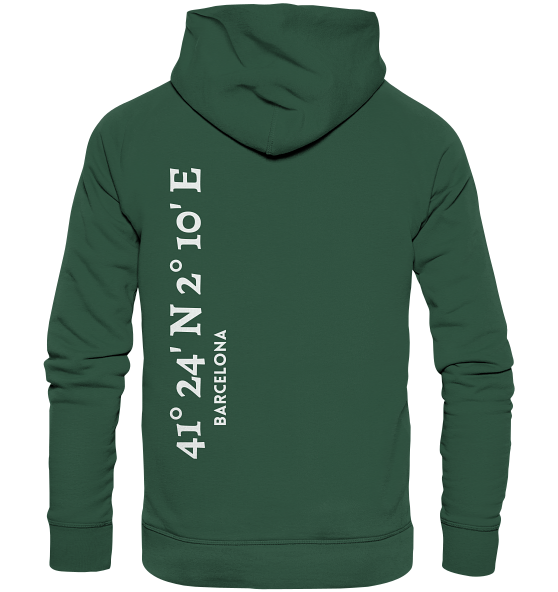 Barcelona Hoodie mit Koordinaten - Organic Hoodie