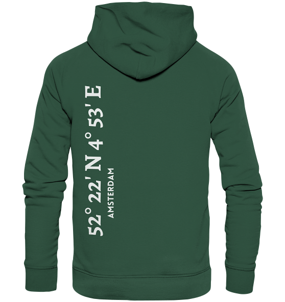 Amsterdam Hoodie mit Koordinaten - Organic Hoodie