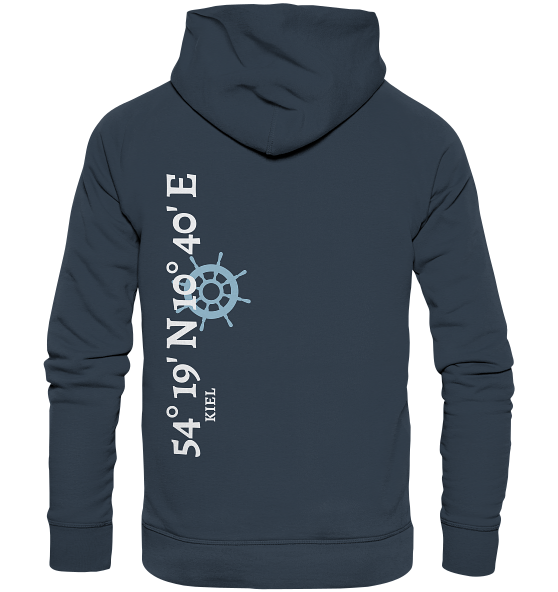 Kiel Hoodie mit Koordinaten, Kiel Souvenir - Organic Koordinaten Hoodie von Meercoordinates