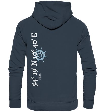 Kiel Hoodie mit Koordinaten, Kiel Souvenir - Organic Koordinaten Hoodie von Meercoordinates