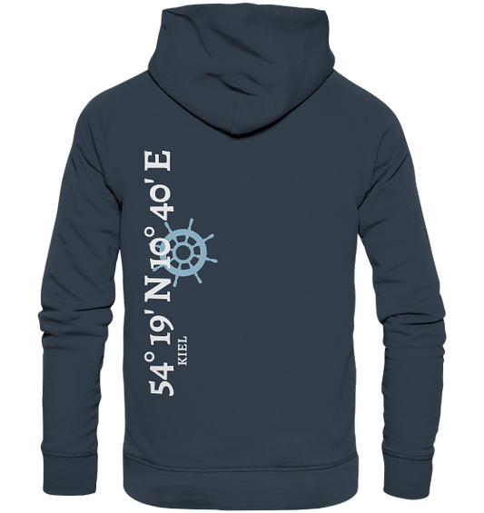 Kiel Hoodie mit Koordinaten, Kiel Souvenir - Organic Koordinaten Hoodie von Meercoordinates