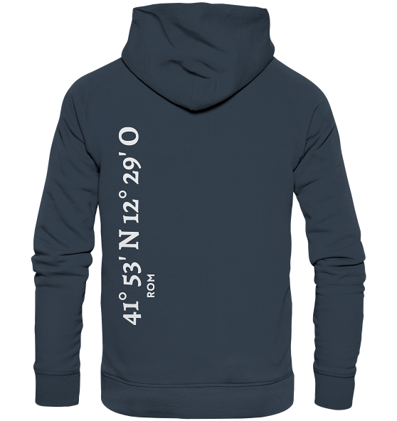 Rom Hoodie mit Koordinaten - Organic Hoodie