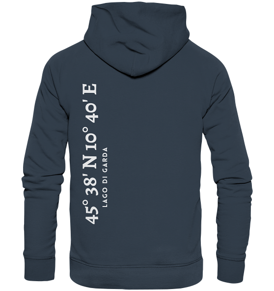 Gardasee Hoodie mit Koordinaten - Organic Koordinaten Hoodie