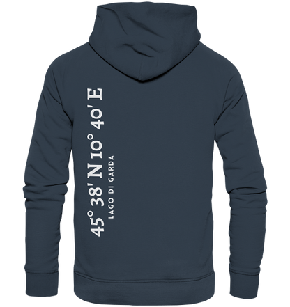 Gardasee Hoodie mit Koordinaten - Organic Koordinaten Hoodie