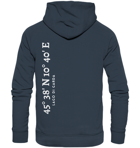Gardasee Hoodie mit Koordinaten - Organic Koordinaten Hoodie