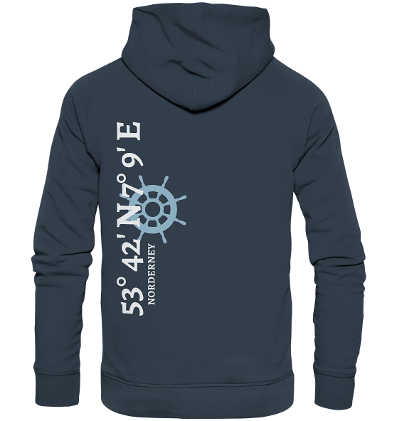 Norderney Hoodie mit Koordinaten, Norderney Souvenir - Organic Koordinaten Hoodie von Meercoordinates