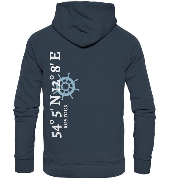Rostock Hoodie mit Koordinaten - Organic Hoodie