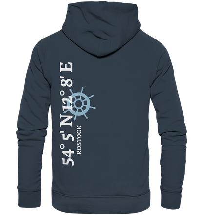 Rostock Hoodie mit Koordinaten - Organic Hoodie