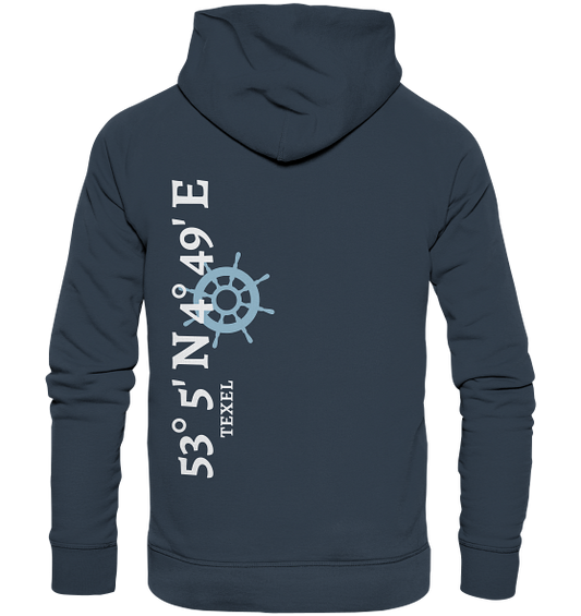 Texel Hoodie mit Koordinaten, Texel Andenken - Organic Koordinaten Hoodie