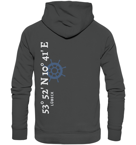 Lübeck Hoodie mit Koordinaten - Organic Hoodie