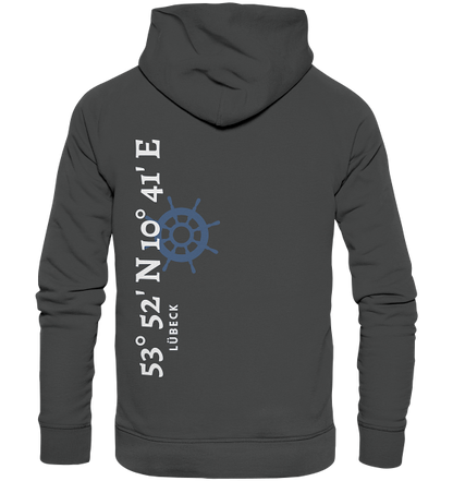 Lübeck Hoodie mit Koordinaten - Organic Hoodie