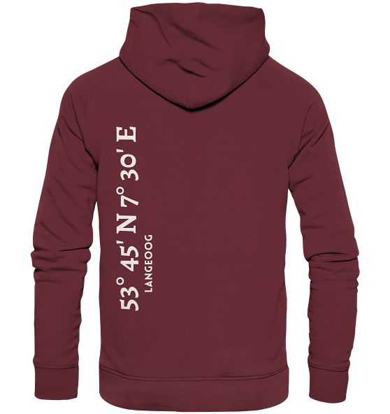Langeoog Hoodie mit Koordinaten - Organic Hoodie