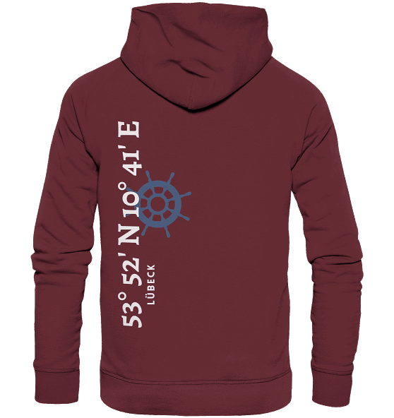 Lübeck Koordinaten - Organic Basic Hoodie - MEERcoordinates