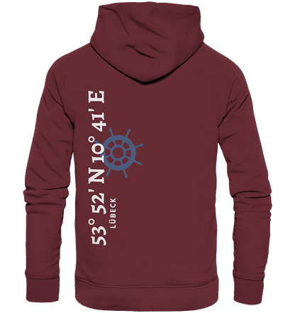 Lübeck Koordinaten - Organic Basic Hoodie - MEERcoordinates