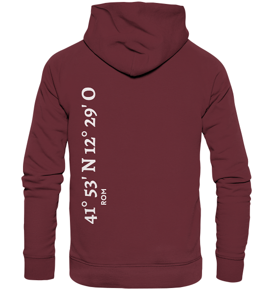 Rom Hoodie mit Koordinaten - Organic Hoodie