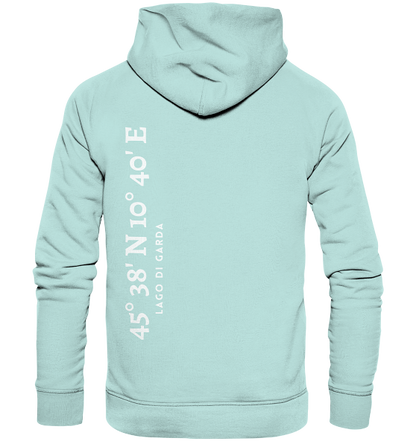 Gardasee Hoodie mit Koordinaten - Organic Koordinaten Hoodie