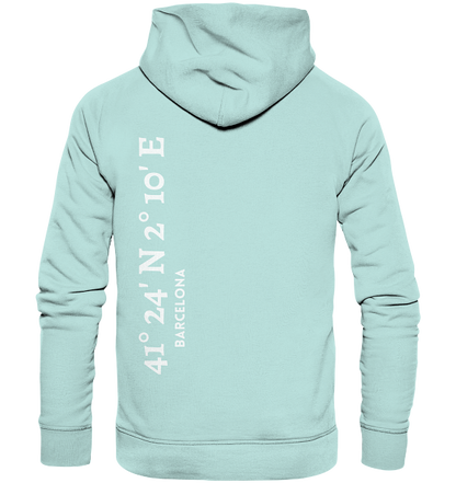 Barcelona Hoodie mit Koordinaten - Organic Hoodie