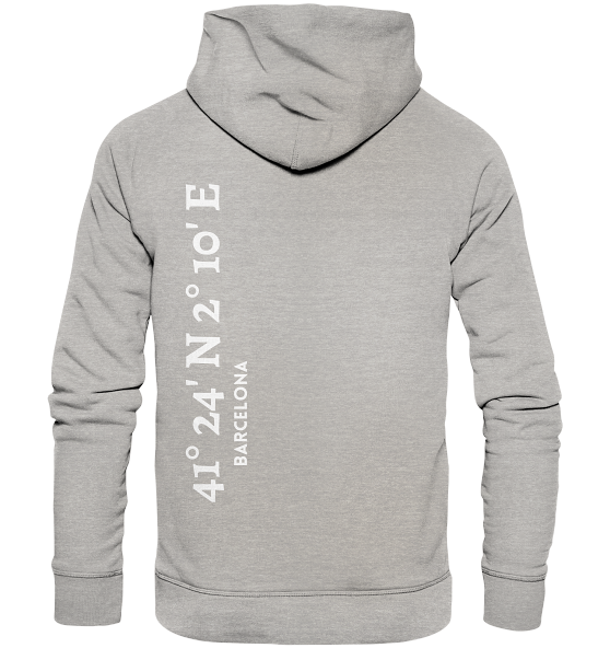 Barcelona Hoodie mit Koordinaten - Organic Hoodie