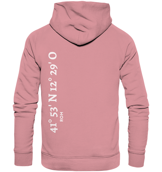 Rom Hoodie mit Koordinaten - Organic Hoodie