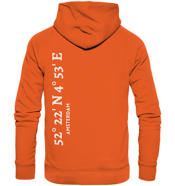 Amsterdam Hoodie mit Koordinaten - Organic Hoodie