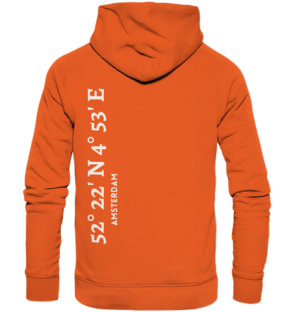 Amsterdam Hoodie mit Koordinaten - Organic Hoodie