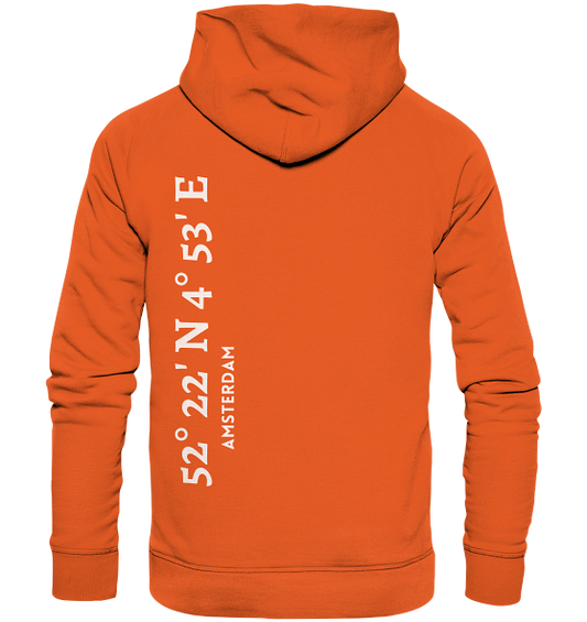 Amsterdam Hoodie mit Koordinaten - Organic Hoodie
