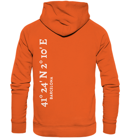 Barcelona Hoodie mit Koordinaten - Organic Hoodie
