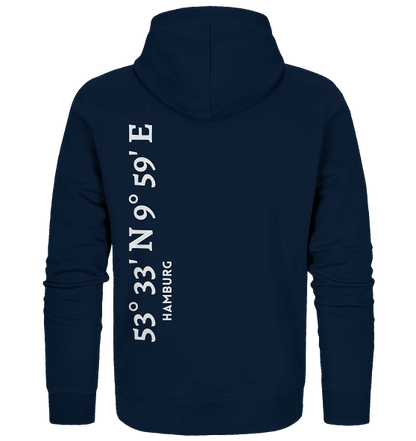 Hamburg Sweatjacke mit Koordinaten - Organic Zipper - MEERcoordinates