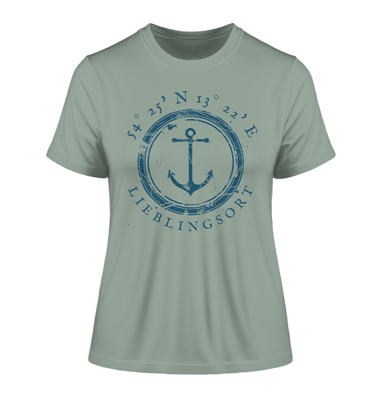 personalisierbares Koordinaten Damen T-Shirt MEERTRÄUMERIN