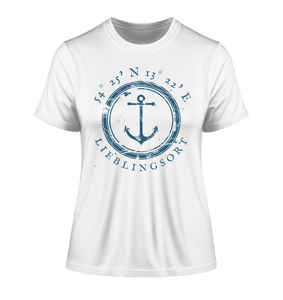 Damen T-Shirt Anker, personalisierbar, von Meercoordinates