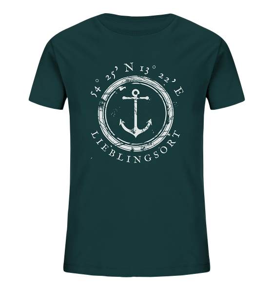 personalisierbares Koordinaten T-Shirt MEERVERLIEBT 2.0 - Kids Organic Shirt