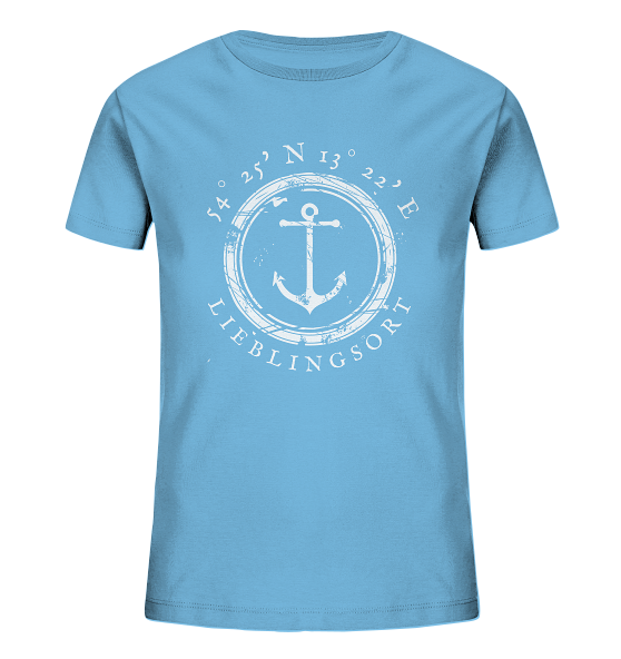 Kinder Shirt personalisierbares Koordinaten T-Shirt MEERVERLIEBT 2.0 - Kids Organic Shirt