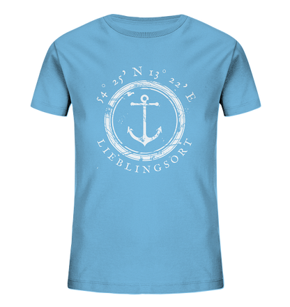 Kinder Shirt personalisierbares Koordinaten T-Shirt MEERVERLIEBT 2.0 - Kids Organic Shirt