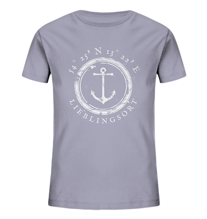 personalisierbares Koordinaten T-Shirt MEERVERLIEBT 2.0 - Kids Organic Shirt