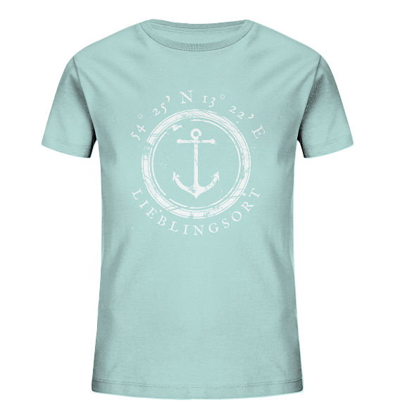 personalisierbares Koordinaten T-Shirt MEERVERLIEBT 2.0 - Kids Organic Shirt