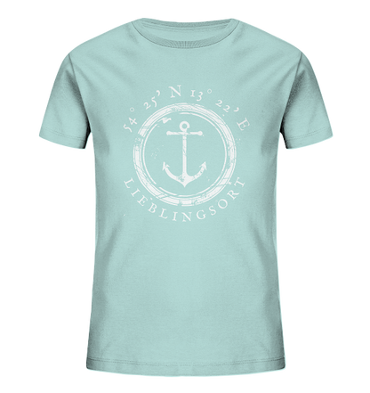 personalisierbares Koordinaten T-Shirt MEERVERLIEBT 2.0 - Kids Organic Shirt