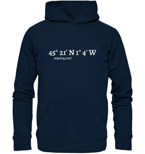 Montalivet Hoodie mit Koordinaten - Organic Koordinaten Hoodie - Meercoordinates