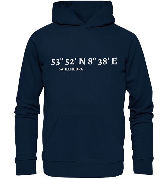 Sahlenburg Hoodie mit Koordinaten - Organic Koordinaten Hoodie - MEERcoordinates 