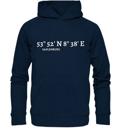 Sahlenburg Hoodie mit Koordinaten - Organic Koordinaten Hoodie - MEERcoordinates 