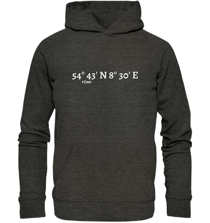 Föhr Hoodie mit Koordinaten - Organic Hoodie