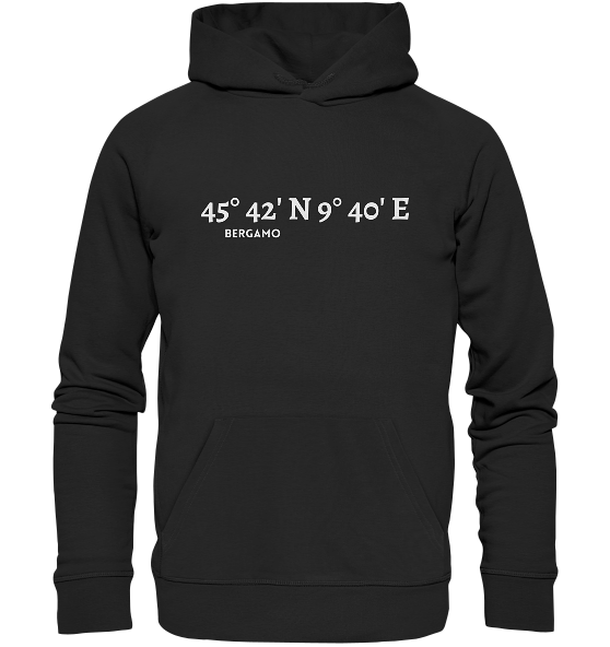 Bergamo Koordinaten - Organic Unisex Hoodie - MEERcoordinates