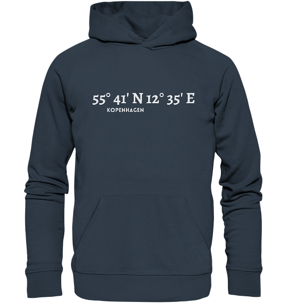 Kopenhagen Hoodie mit Koordinaten - Organic Hoodie von Meercoordinates