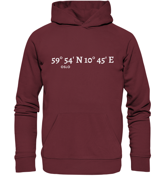 Oslo Hoodie mit Koordinaten, von Meercoordinates