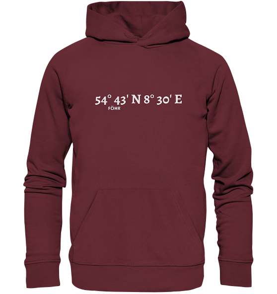 Föhr Hoodie mit Koordinaten - Organic Hoodie