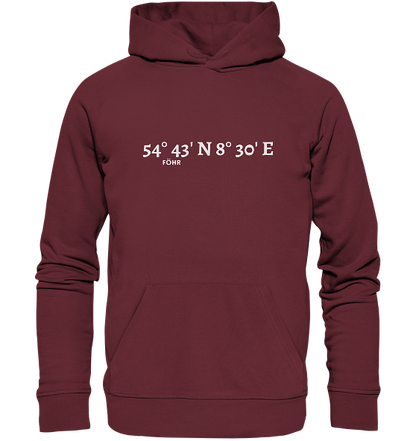 Föhr Hoodie mit Koordinaten - Organic Hoodie