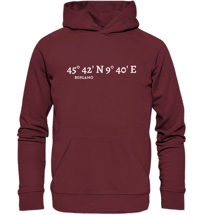 Bergamo Koordinaten - Organic Unisex Hoodie - MEERcoordinates